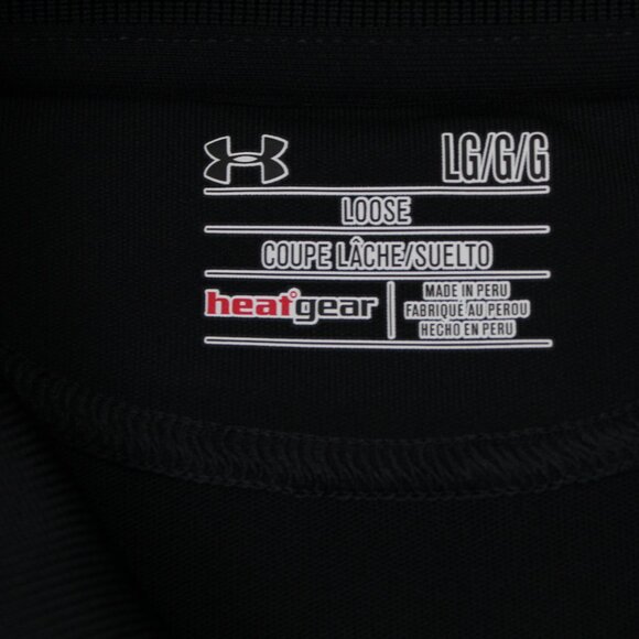 Under Armour Polo Shirt NWT Mens Large Black Heatgear Loose Fit Obama Care Logo - Picture 8 of 14